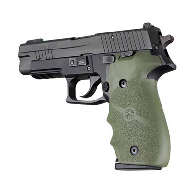 SIG SAUER P226 OverMolded Rubber Finger Groove Grip OD Green Hogue 26001